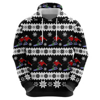 Skiing Snowflake Christmas Zip Hoodie Xmas Holiday Patterns - Wonder Print Shop