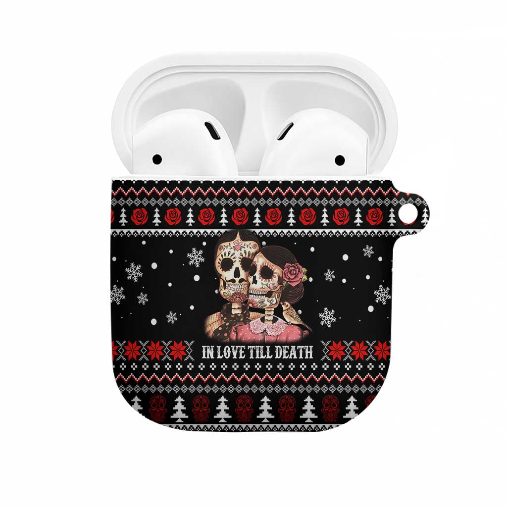 Skull Couple Christmas AirPods Case Xmas Holiday Patterns - Wonder Print Shop