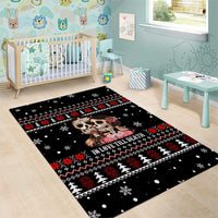 Skull Couple Christmas Area Rug Xmas Holiday Patterns - Wonder Print Shop