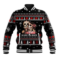 Skull Couple Christmas Baseball Jacket Xmas Holiday Patterns - Wonder Print Shop