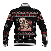 Skull Couple Christmas Baseball Jacket Xmas Holiday Patterns - Wonder Print Shop