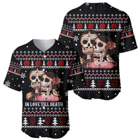 Skull Couple Christmas Baseball Jersey Xmas Holiday Patterns - Wonder Print Shop