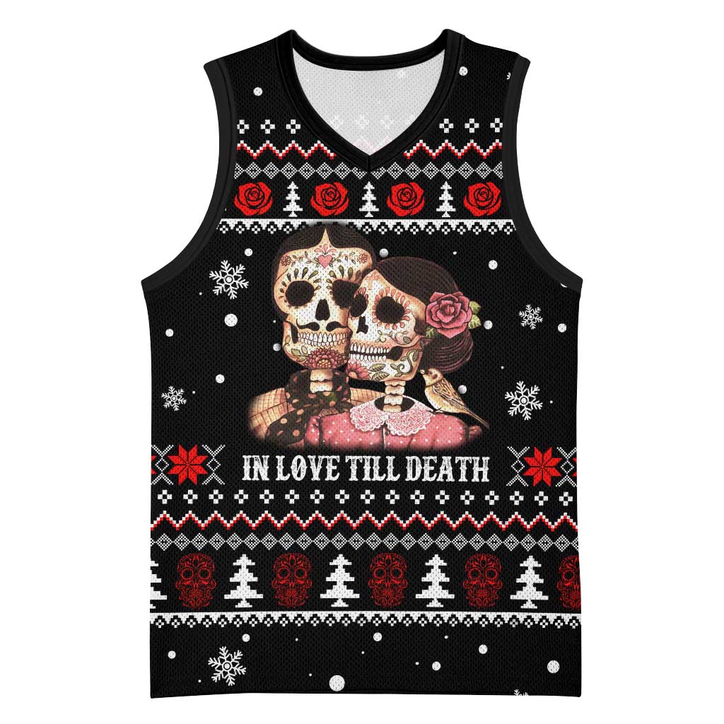 Skull Couple Christmas Basketball Jersey Xmas Holiday Patterns - Wonder Print Shop