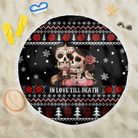 Skull Couple Christmas Beach Blanket Xmas Holiday Patterns - Wonder Print Shop
