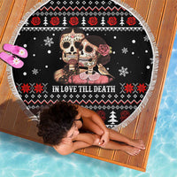 Skull Couple Christmas Beach Blanket Xmas Holiday Patterns - Wonder Print Shop