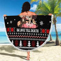 Skull Couple Christmas Beach Blanket Xmas Holiday Patterns - Wonder Print Shop