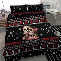 Skull Couple Christmas Bedding Set Xmas Holiday Patterns - Wonder Print Shop