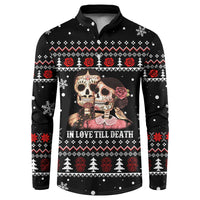 Skull Couple Christmas Button Sweatshirt Xmas Holiday Patterns - Wonder Print Shop