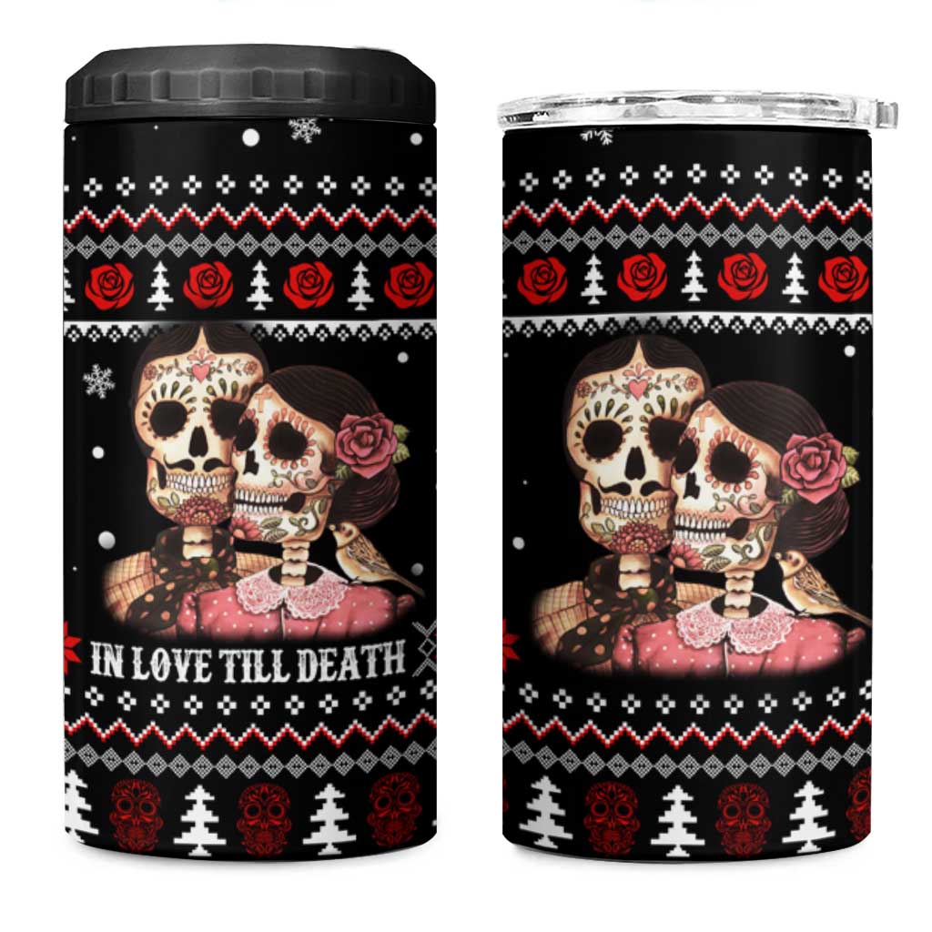 Skull Couple Christmas 4 in 1 Can Cooler Tumbler Xmas Holiday Patterns - Wonder Print Shop