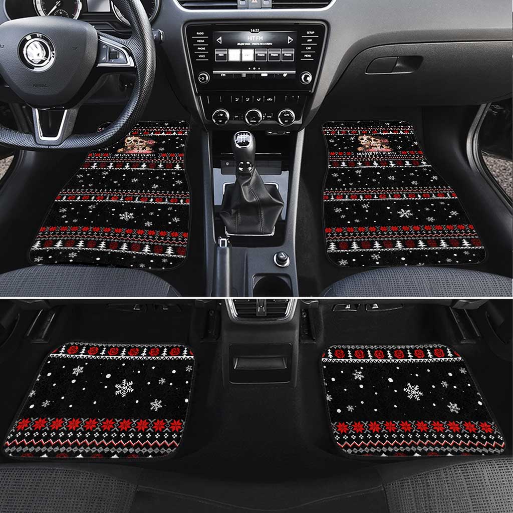 Skull Couple Christmas Car Mats Xmas Holiday Patterns - Wonder Print Shop
