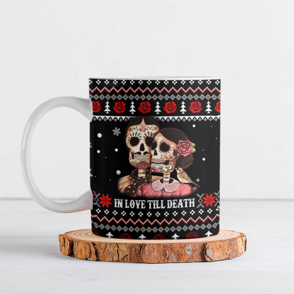 Skull Couple Christmas Ceramic Mug Xmas Holiday Patterns - Wonder Print Shop
