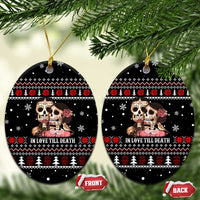 Skull Couple Christmas Ceramic Ornament Xmas Holiday Patterns - Wonder Print Shop