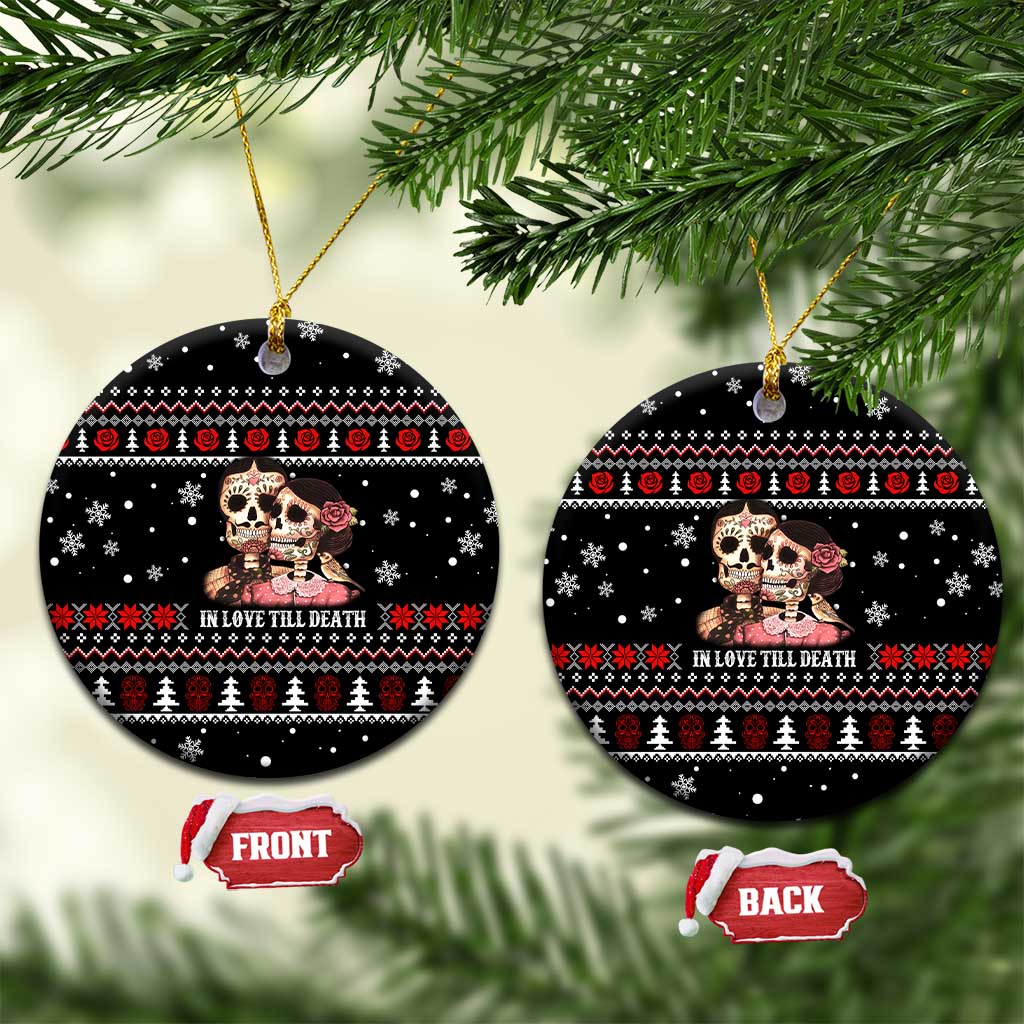 Skull Couple Christmas Ceramic Ornament Xmas Holiday Patterns - Wonder Print Shop