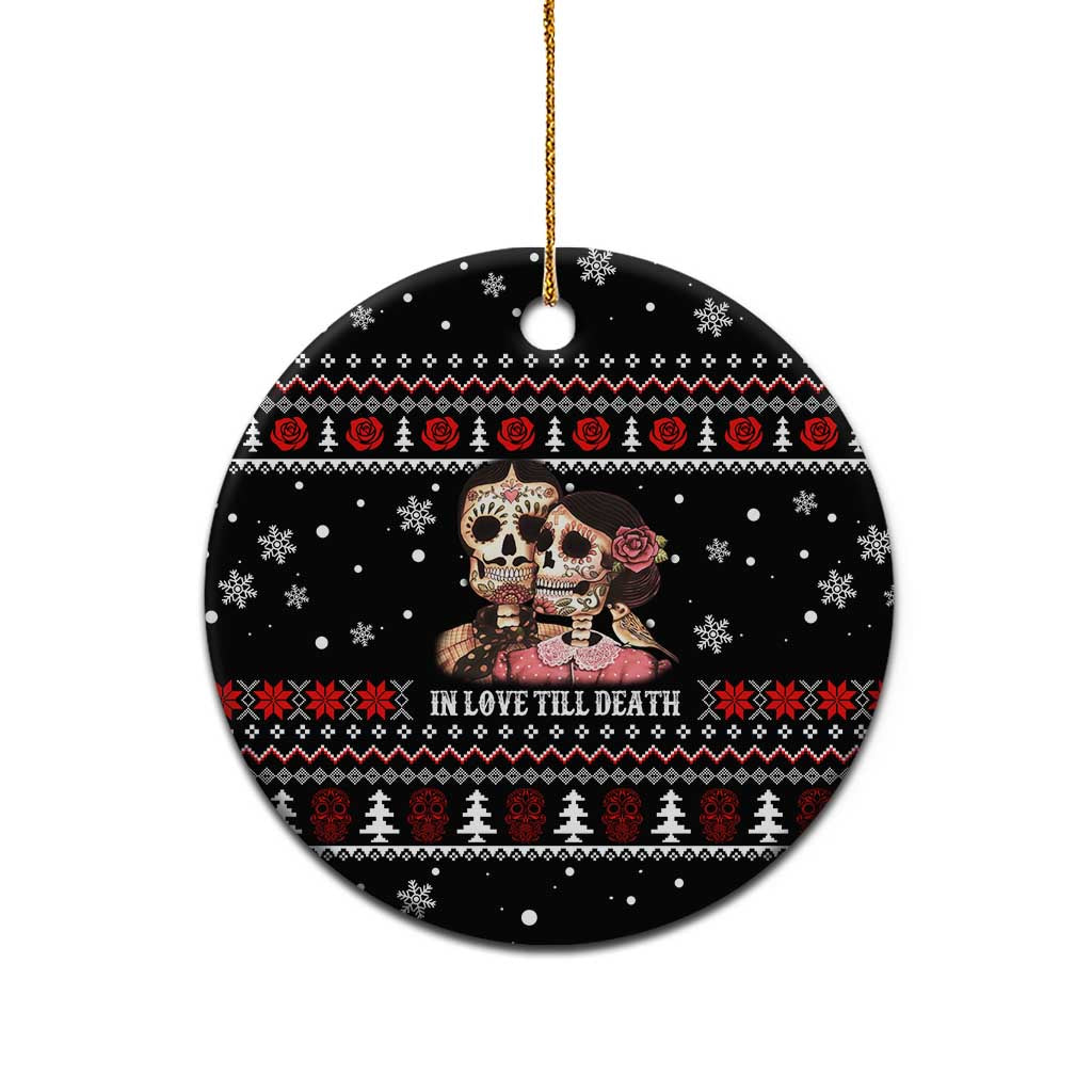 Skull Couple Christmas Ceramic Ornament Xmas Holiday Patterns - Wonder Print Shop
