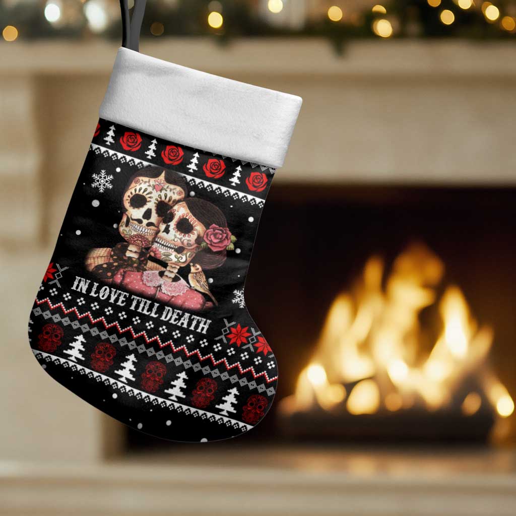 Skull Couple Christmas Stocking Xmas Holiday Patterns - Wonder Print Shop