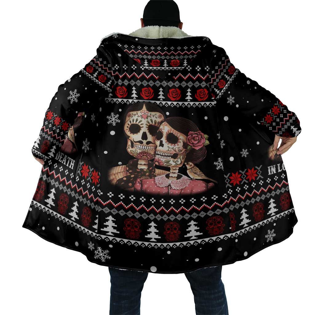 Skull Couple Christmas Cloak Xmas Holiday Patterns - Wonder Print Shop