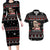 Skull Couple Christmas Couples Matching Long Sleeve Bodycon Dress and Hawaiian Shirt Xmas Holiday Patterns - Wonder Print Shop