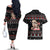 Skull Couple Christmas Couples Matching Off The Shoulder Long Sleeve Dress and Hawaiian Shirt Xmas Holiday Patterns - Wonder Print Shop
