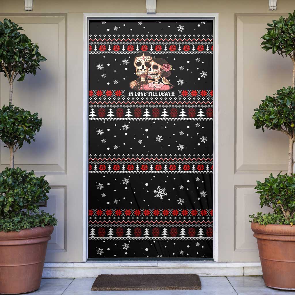 Skull Couple Christmas Door Cover Xmas Holiday Patterns - Wonder Print Shop