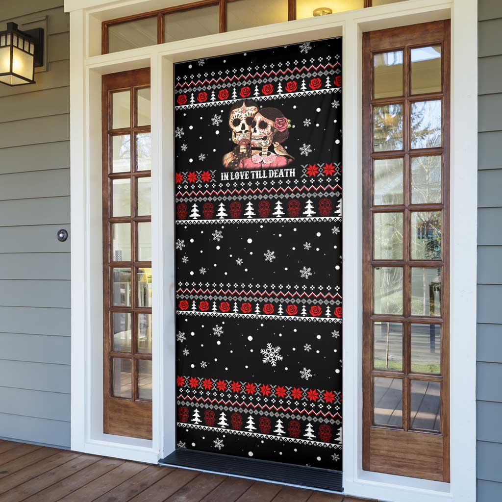 Skull Couple Christmas Door Cover Xmas Holiday Patterns - Wonder Print Shop