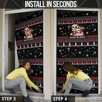 Skull Couple Christmas Door Cover Xmas Holiday Patterns - Wonder Print Shop
