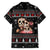 Skull Couple Christmas Family Matching Short Sleeve Bodycon Dress and Hawaiian Shirt Xmas Holiday Patterns - Wonder Print Shop
