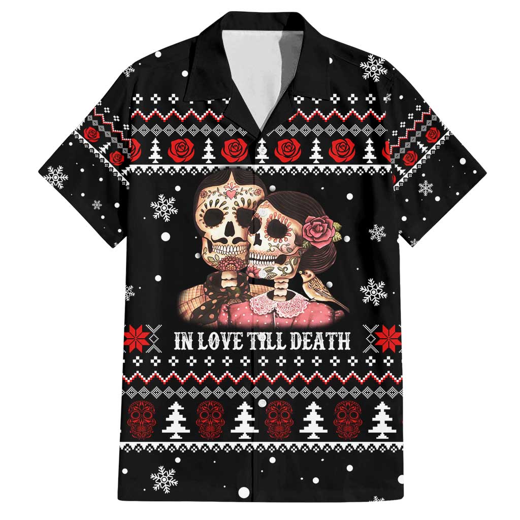 Skull Couple Christmas Family Matching Tank Maxi Dress and Hawaiian Shirt Xmas Holiday Patterns - Wonder Print Shop