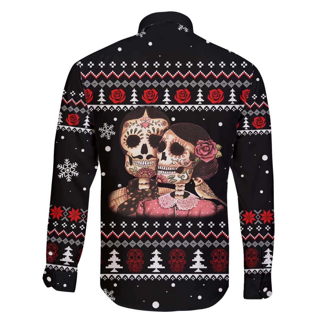 Skull Couple Christmas Family Matching Tank Maxi Dress and Hawaiian Shirt Xmas Holiday Patterns - Wonder Print Shop