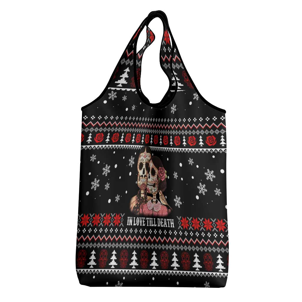Skull Couple Christmas Grocery Bag Xmas Holiday Patterns - Wonder Print Shop