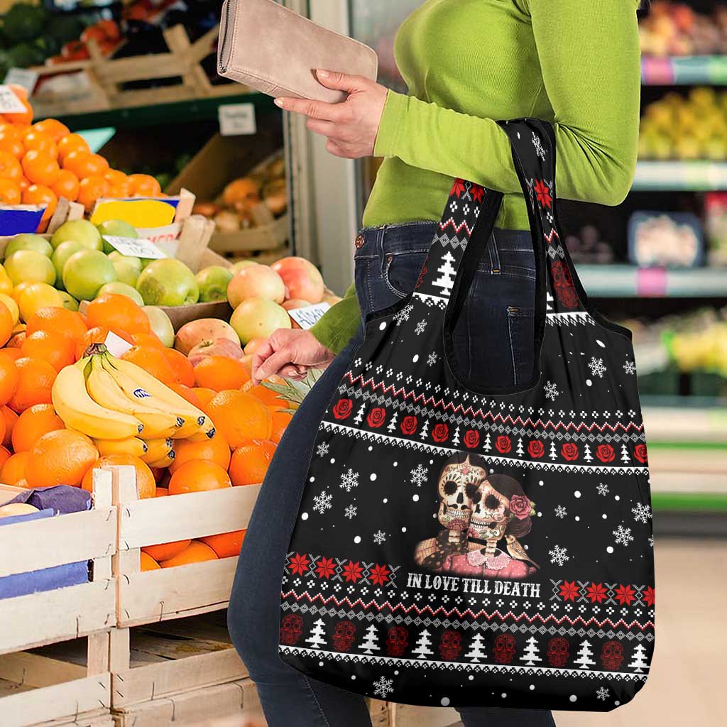 Skull Couple Christmas Grocery Bag Xmas Holiday Patterns - Wonder Print Shop