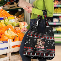 Skull Couple Christmas Grocery Bag Xmas Holiday Patterns - Wonder Print Shop