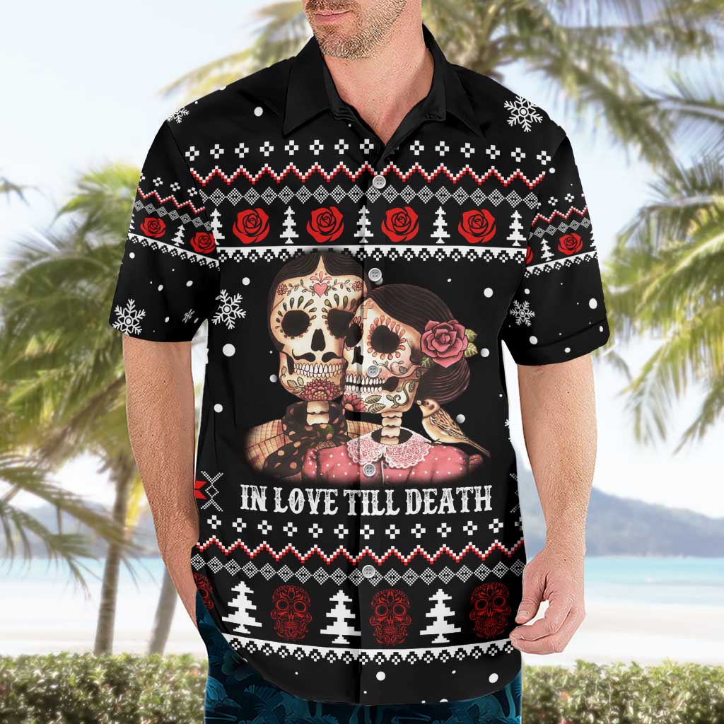 Skull Couple Christmas Hawaiian Shirt Xmas Holiday Patterns - Wonder Print Shop