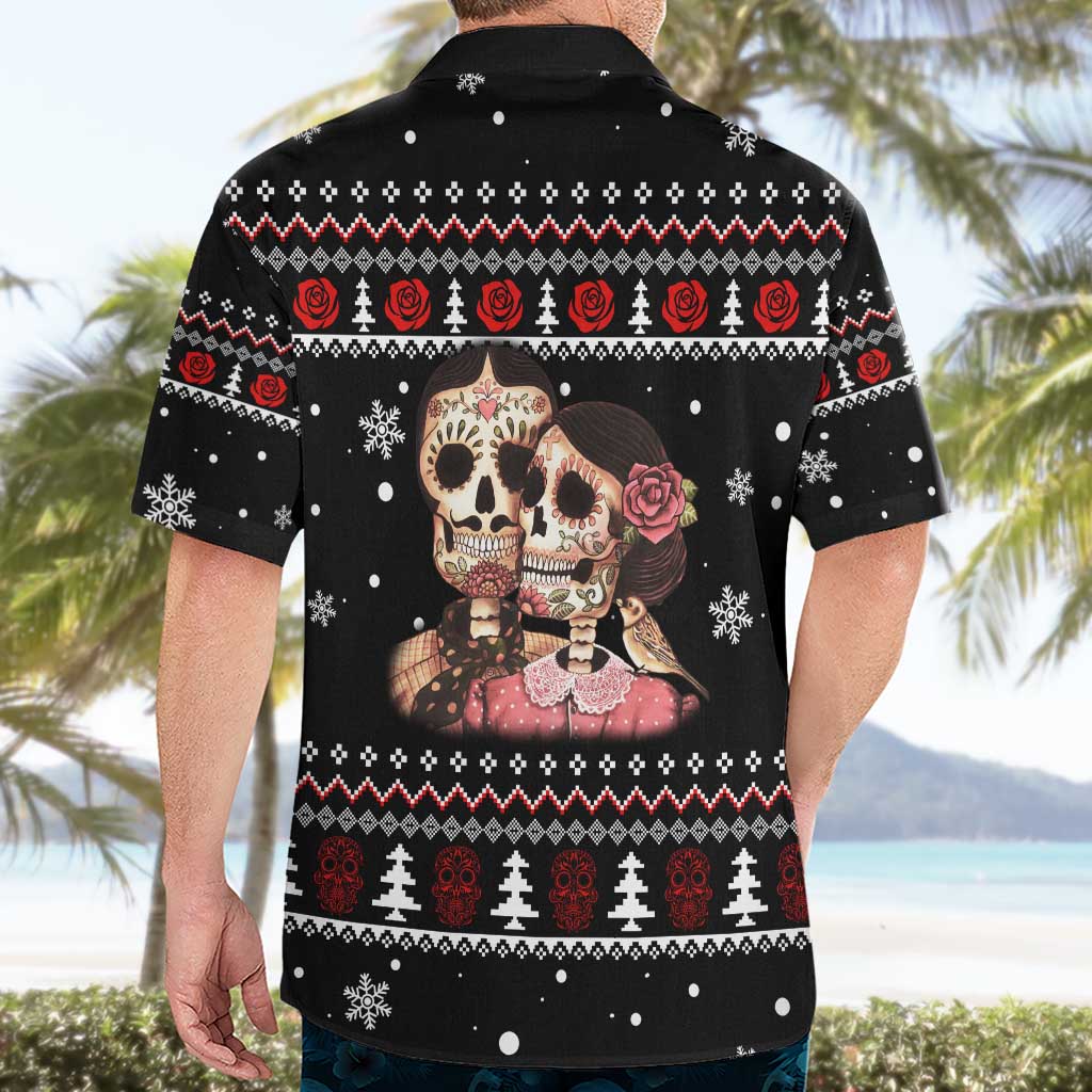 Skull Couple Christmas Hawaiian Shirt Xmas Holiday Patterns - Wonder Print Shop