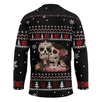 Skull Couple Christmas Hockey Jersey Xmas Holiday Patterns - Wonder Print Shop