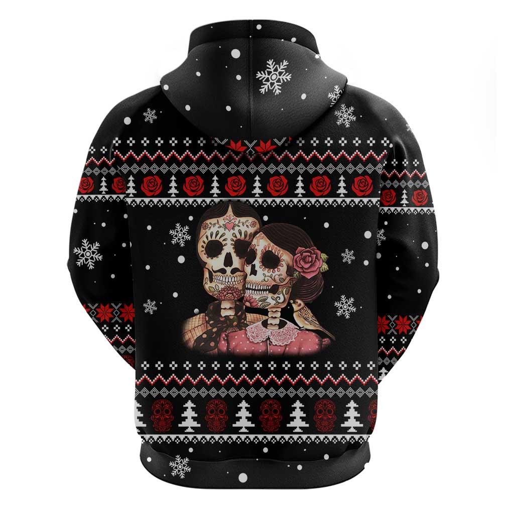 Skull Couple Christmas Hoodie Xmas Holiday Patterns - Wonder Print Shop