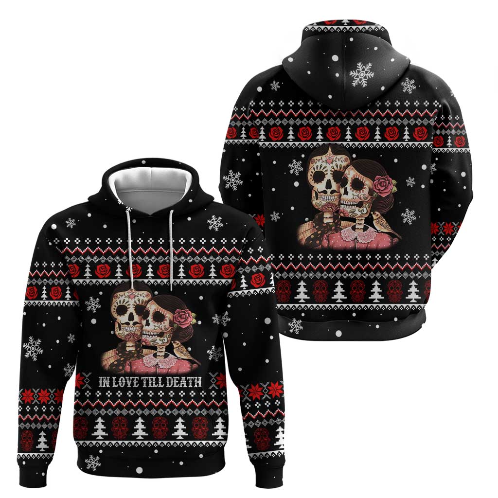 Skull Couple Christmas Hoodie Xmas Holiday Patterns - Wonder Print Shop