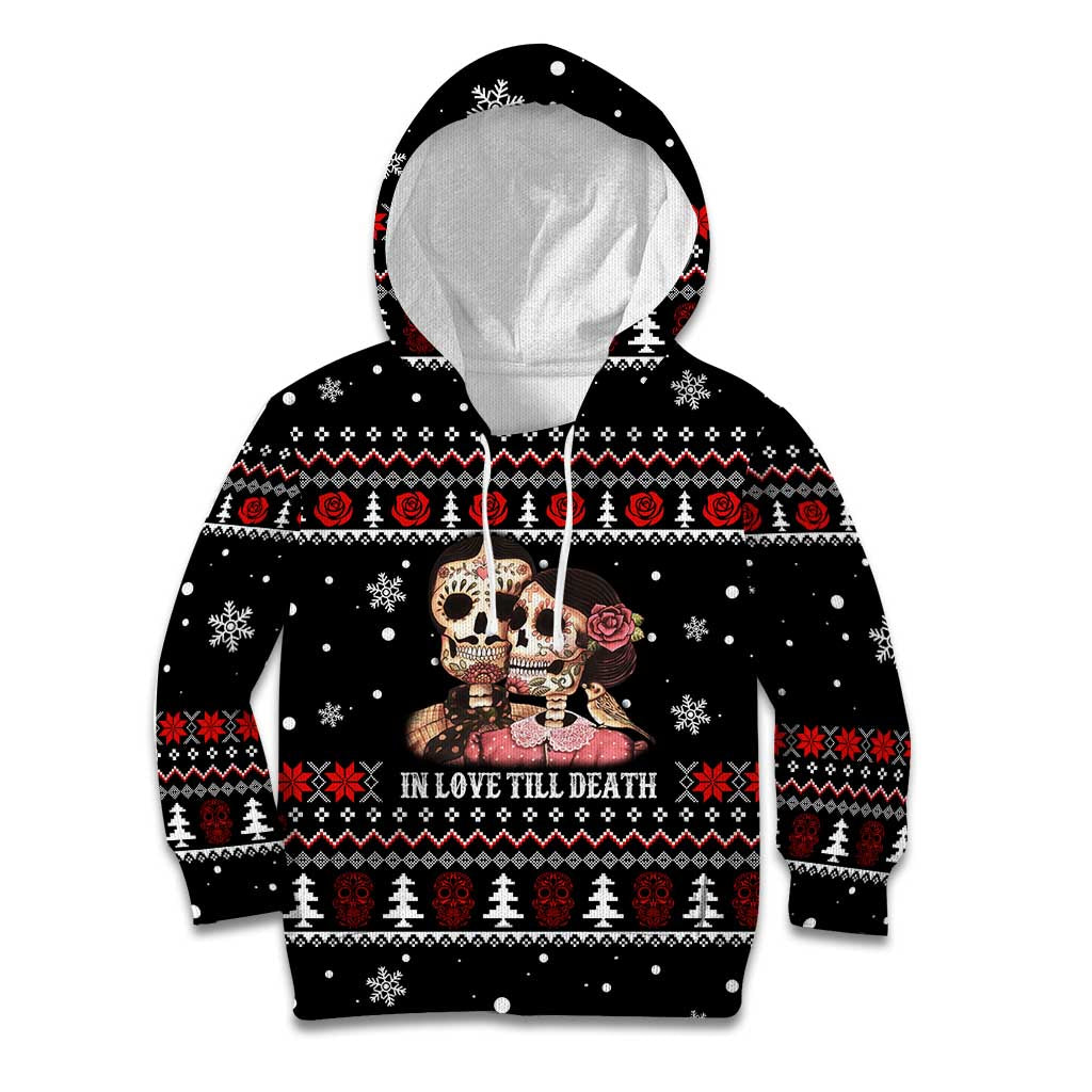 Skull Couple Christmas Kid Hoodie Xmas Holiday Patterns - Wonder Print Shop