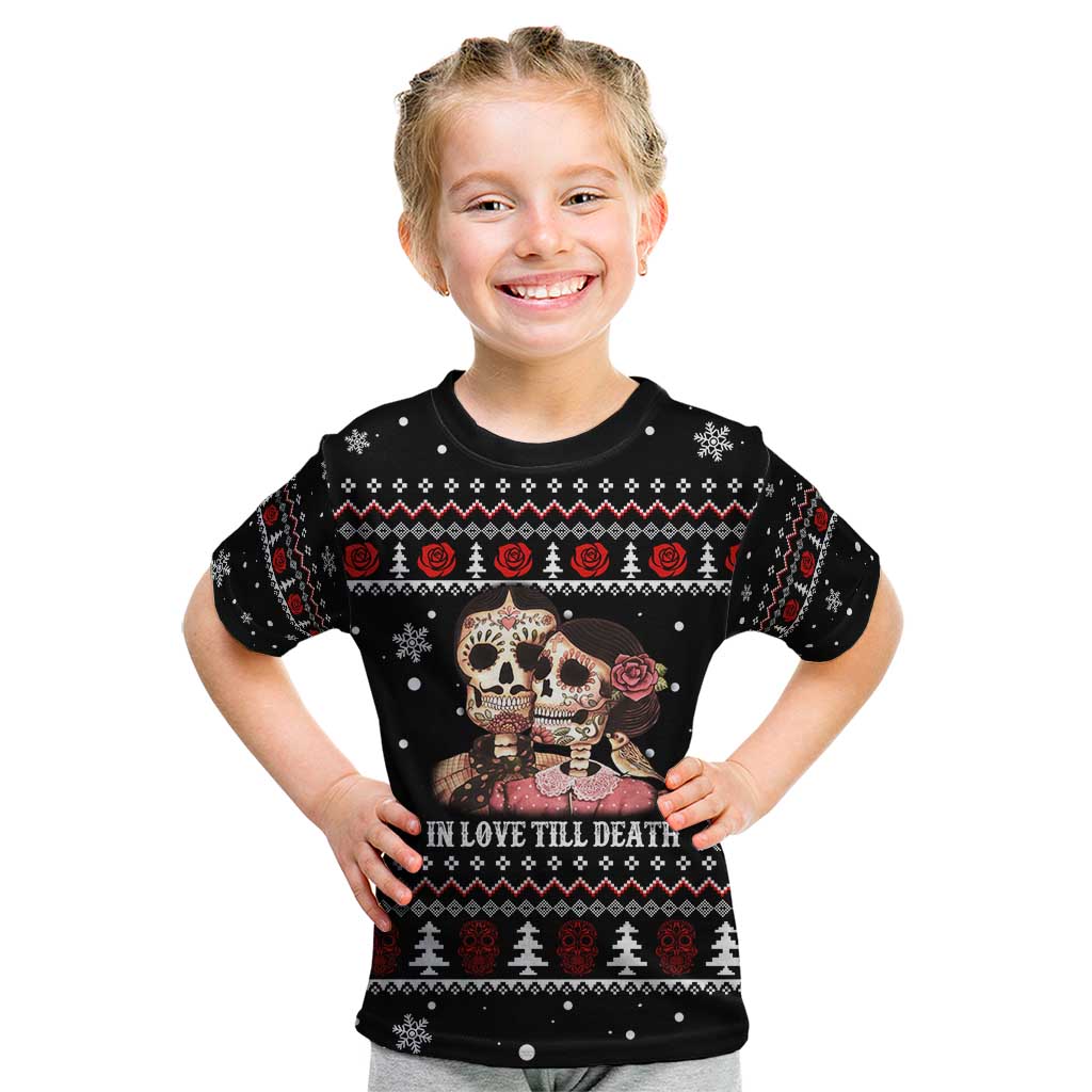 Skull Couple Christmas Kid T Shirt Xmas Holiday Patterns - Wonder Print Shop