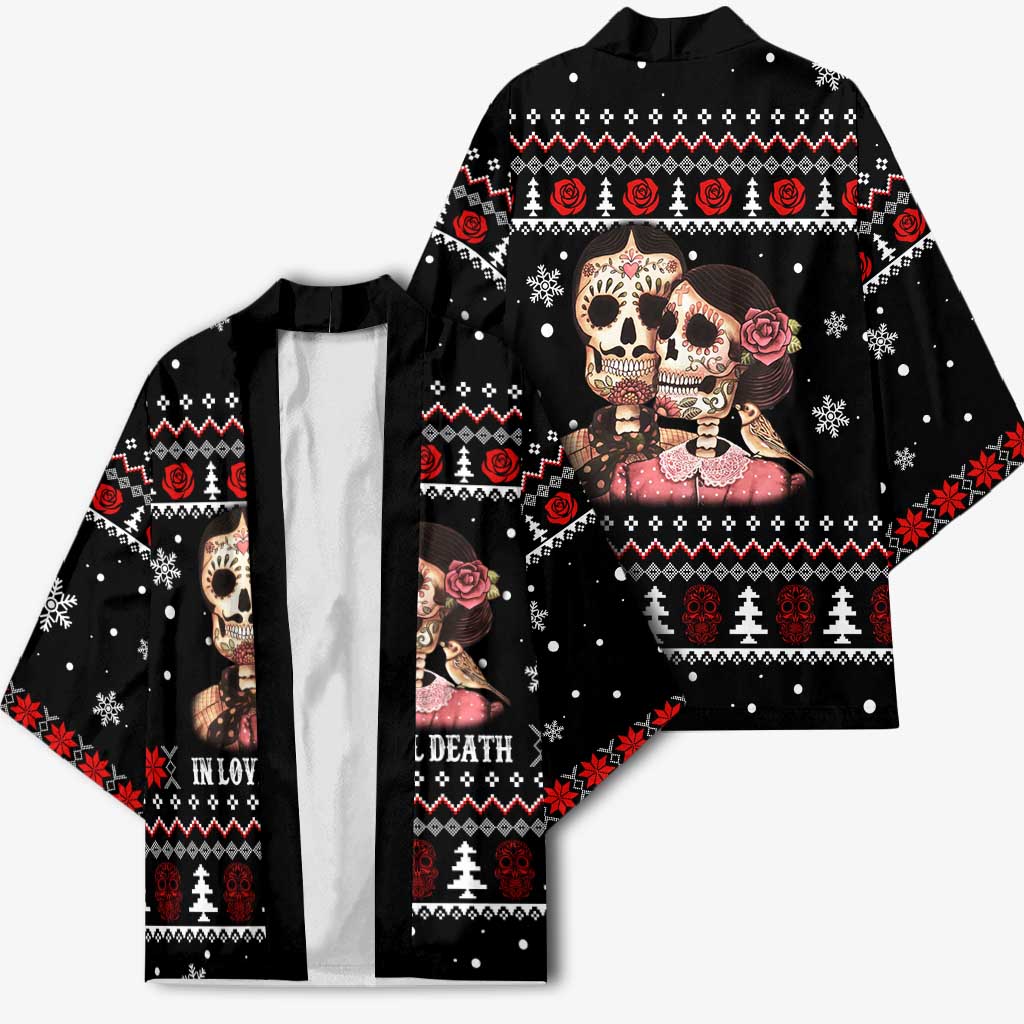Skull Couple Christmas Kimono Xmas Holiday Patterns - Wonder Print Shop