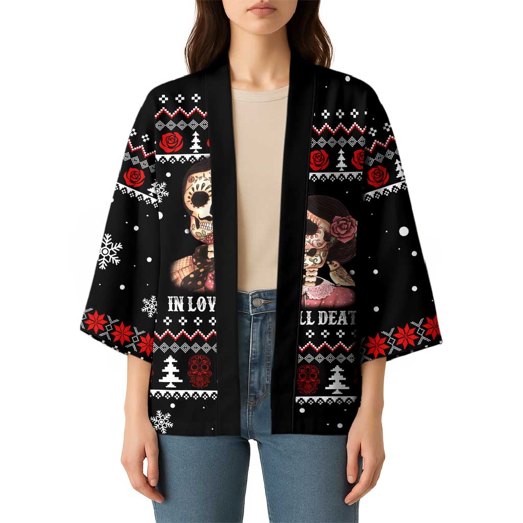 Skull Couple Christmas Kimono Xmas Holiday Patterns - Wonder Print Shop