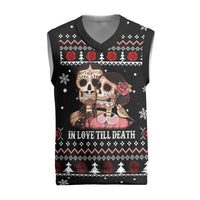 Skull Couple Christmas Knitted V-Neck Vest Xmas Holiday Patterns - Wonder Print Shop
