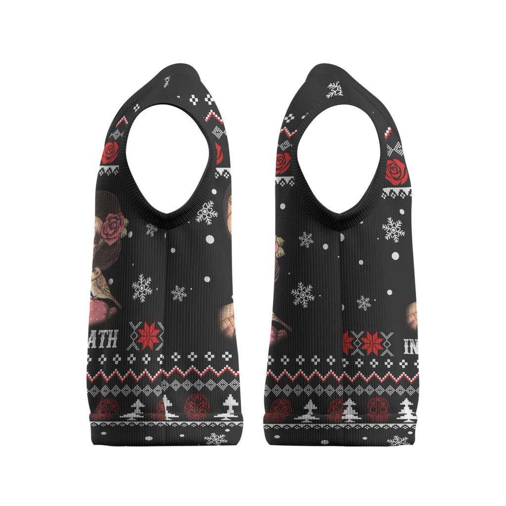 Skull Couple Christmas Knitted V-Neck Vest Xmas Holiday Patterns - Wonder Print Shop