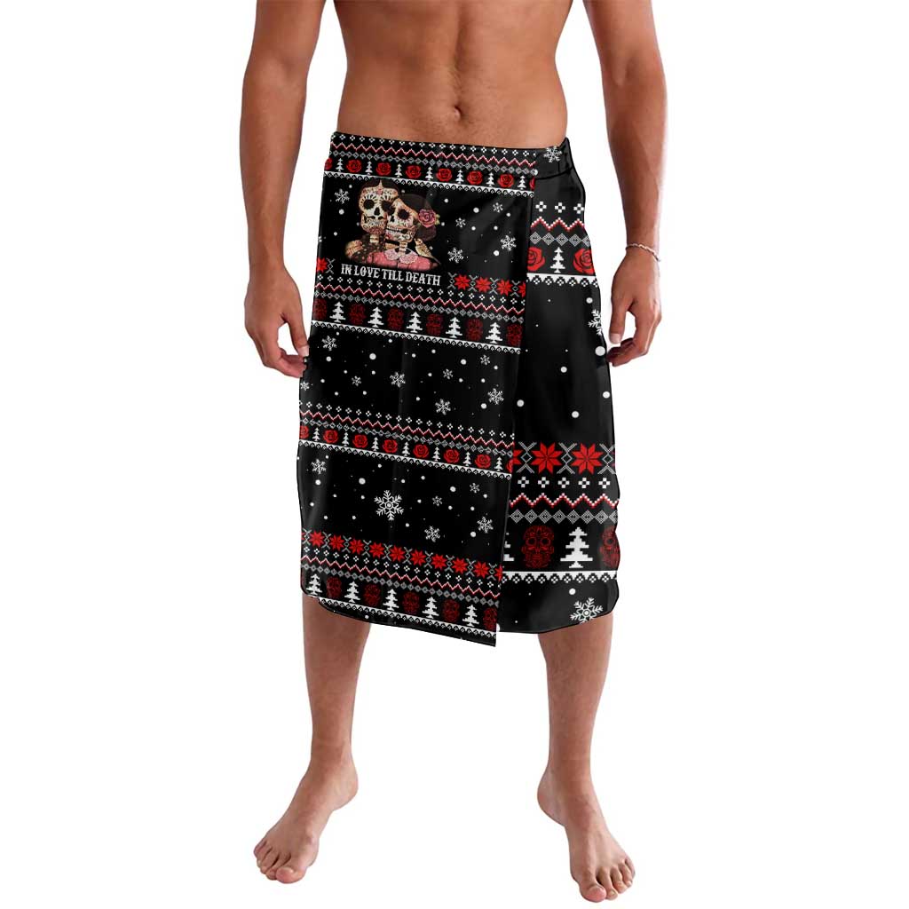 Skull Couple Christmas Lavalava Xmas Holiday Patterns - Wonder Print Shop