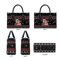 Skull Couple Christmas Leather Bag Xmas Holiday Patterns - Wonder Print Shop
