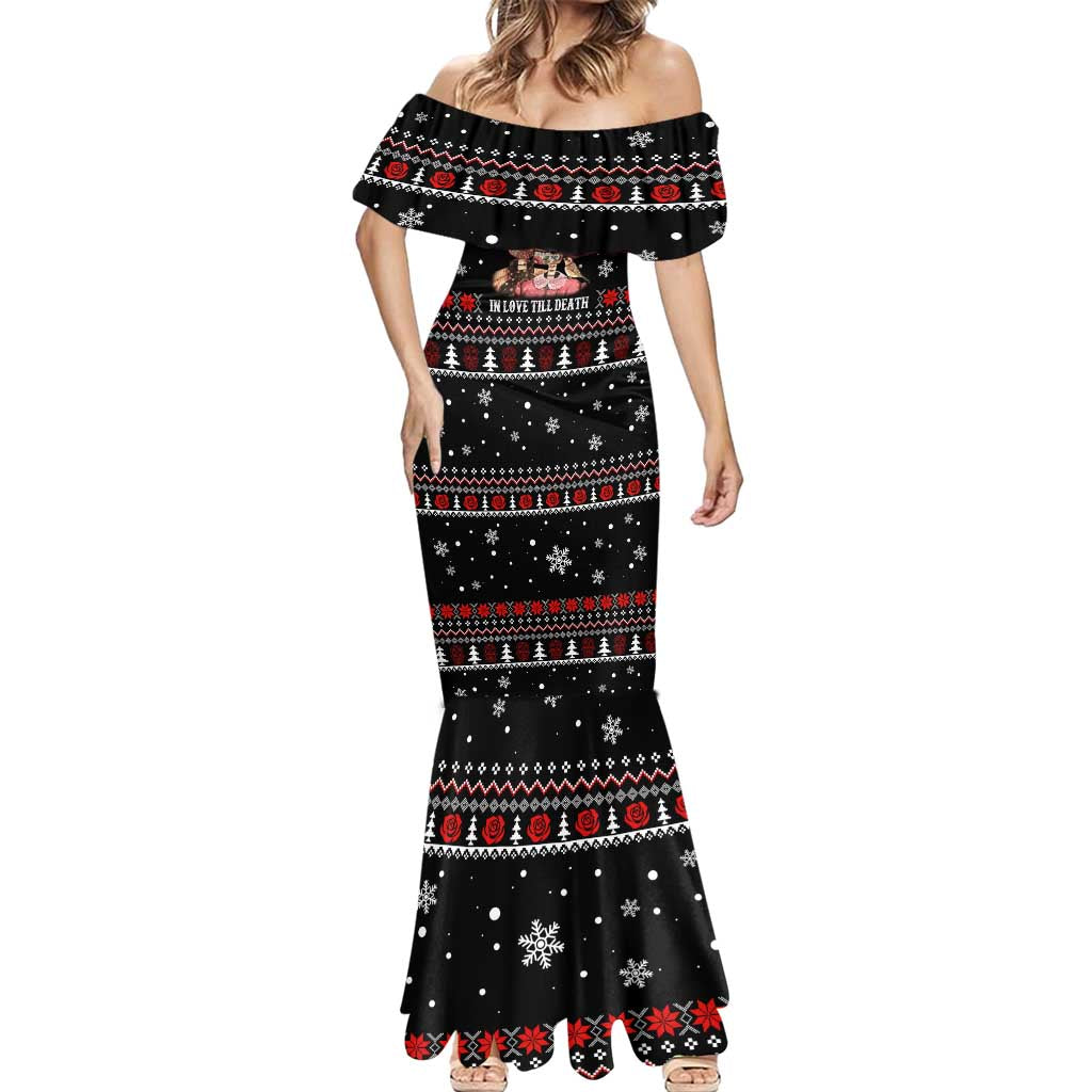 Skull Couple Christmas Mermaid Dress Xmas Holiday Patterns - Wonder Print Shop