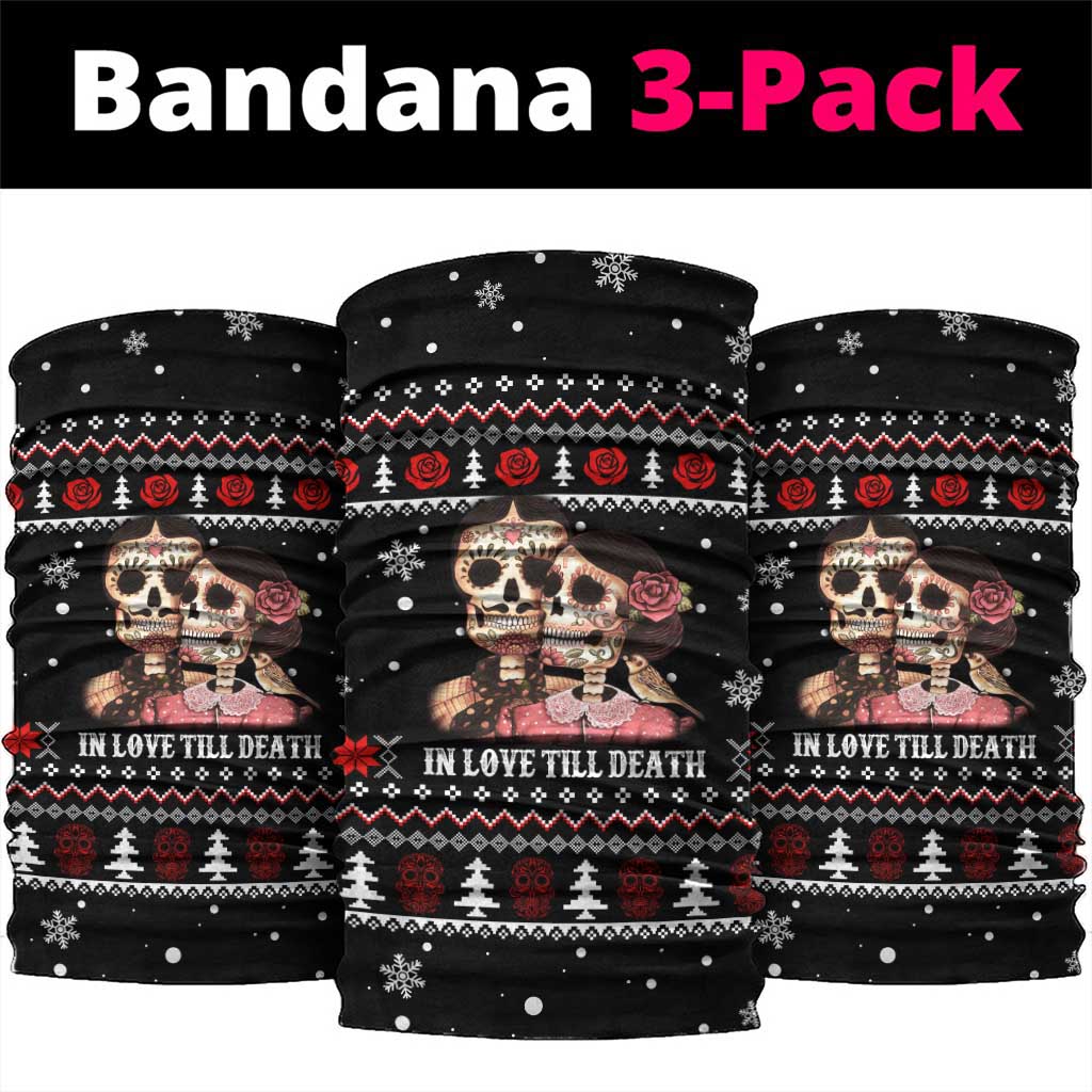 Skull Couple Christmas Neck Gaiter Xmas Holiday Patterns - Wonder Print Shop