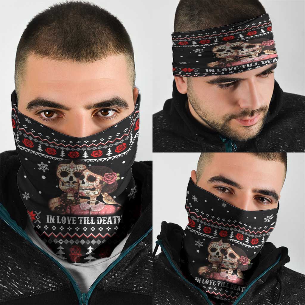 Skull Couple Christmas Neck Gaiter Xmas Holiday Patterns - Wonder Print Shop