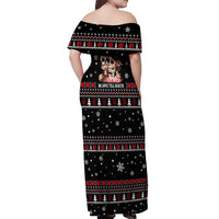 Skull Couple Christmas Off Shoulder Maxi Dress Xmas Holiday Patterns - Wonder Print Shop