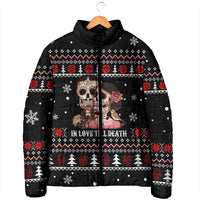 Skull Couple Christmas Padded Jacket Xmas Holiday Patterns - Wonder Print Shop