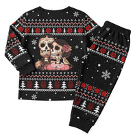 Skull Couple Christmas Pajama Set Xmas Holiday Patterns - Wonder Print Shop